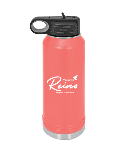 Botella de Acero Inoxidable 32oz - "Venga tu Reino" Mateo 6:10 con Paloma - Christian Water Bottle 32oz - Somos Semilla De Mostaza