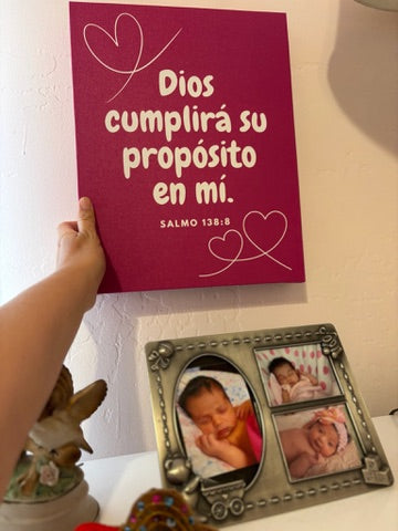 "Dios Cumplirá Su Propósito en Mi" Kids Wall Art