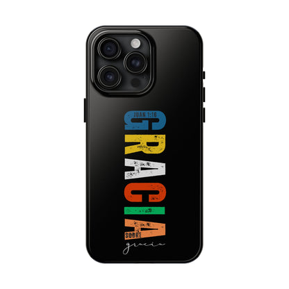 Funda Cristiana Resistente para iPhone & Samsung - Juan 1:16 - Christian Tough Phone Case “Grace Upon Grace” - Black Faith Case for Men