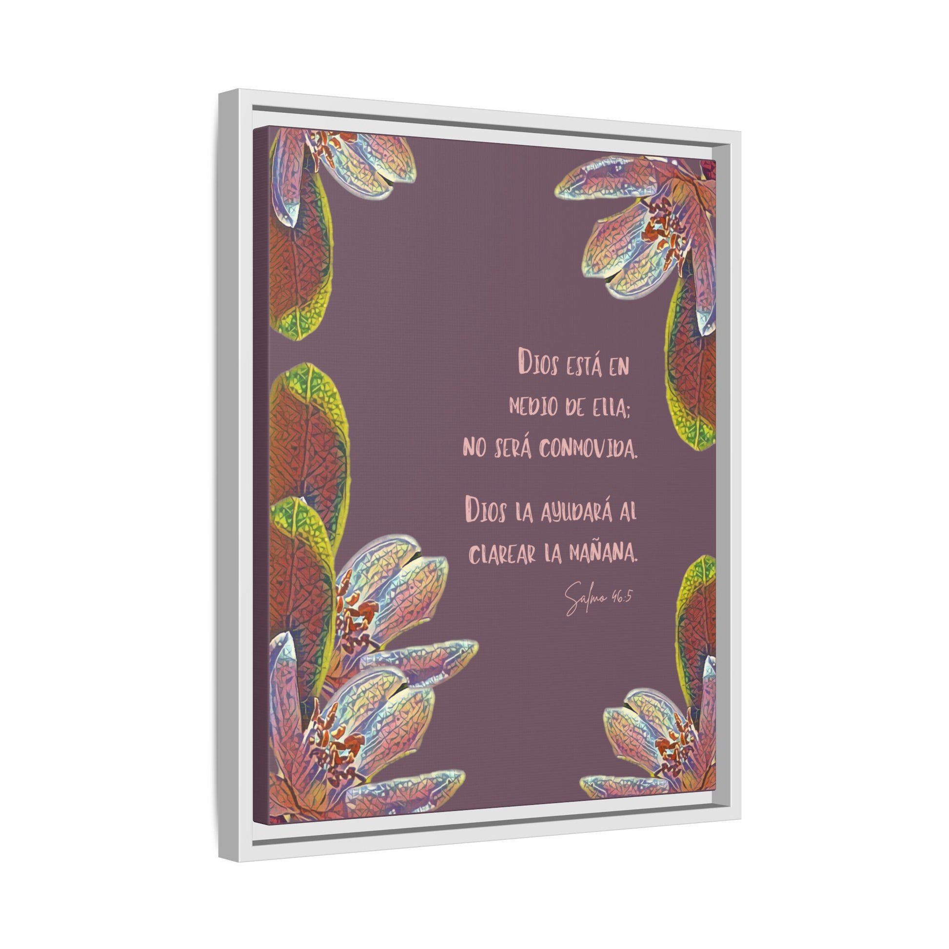 Christian wall art with Spanish Bible verse, floral design, modern faith home decor