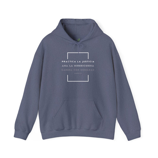 Sudadera Cristiana Unisex con Gorro - "Practica la justicia, ama la misericordia, camina con humildad" Miqueas 6:8 - Christian Hoodie - Somos Semilla De Mostaza