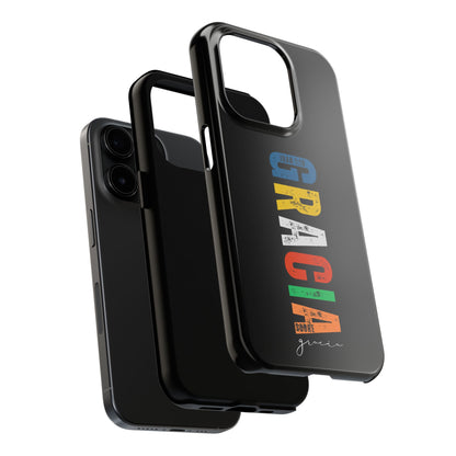 Funda Cristiana Resistente para iPhone & Samsung - Juan 1:16 - Christian Tough Phone Case “Grace Upon Grace” - Black Faith Case for Men