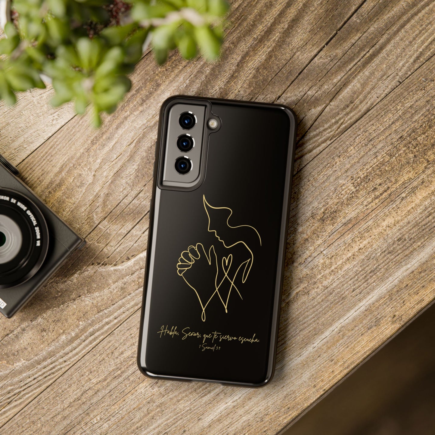 Funda Cristiana Resistente – 1 Samuel 3:9 Toma Tiempo para Escuchar | Christian Tough Phone Case – Take Time to Listen Design