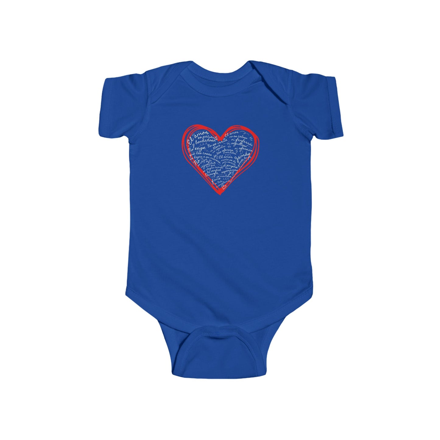 Pañalero Cristiano para Bebe con Versículo - 1 Corintios 13:4-7 - Christian Baby Onesie