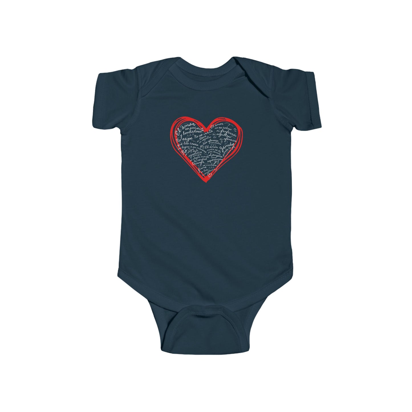 Pañalero Cristiano para Bebe con Versículo - 1 Corintios 13:4-7 - Christian Baby Onesie