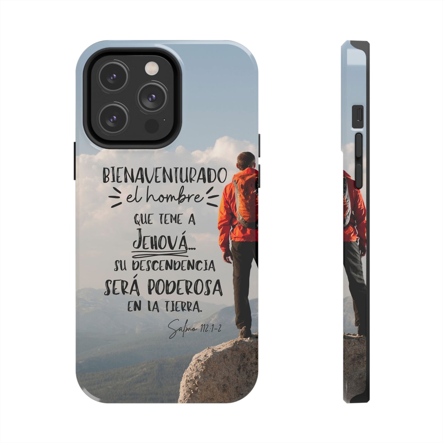 Funda Cristiana Resistente con Versículo - Salmo 112:1-2 - Christian Tough Phone Case for Men - iPhone & Galaxy Compatible
