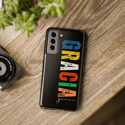 Funda Cristiana Resistente para iPhone & Samsung - Juan 1:16 - Christian Tough Phone Case “Grace Upon Grace” - Black Faith Case for Men