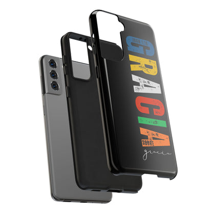 Funda Cristiana Resistente para iPhone & Samsung - Juan 1:16 - Christian Tough Phone Case “Grace Upon Grace” - Black Faith Case for Men