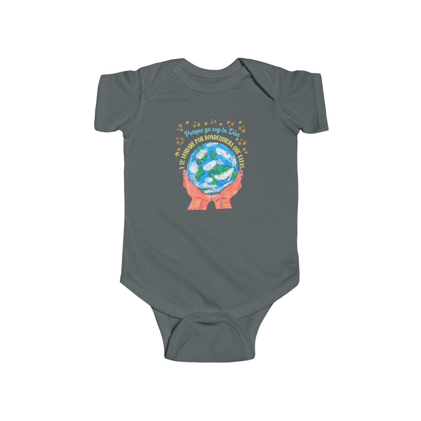Pañalero Cristiano para Bebe – Josué 1:9 En la Manos de Dios | Christian Baby Onesie – In God’s Hands