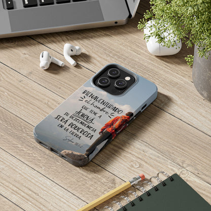 Funda Cristiana Resistente con Versículo - Salmo 112:1-2 - Christian Tough Phone Case for Men - iPhone & Galaxy Compatible