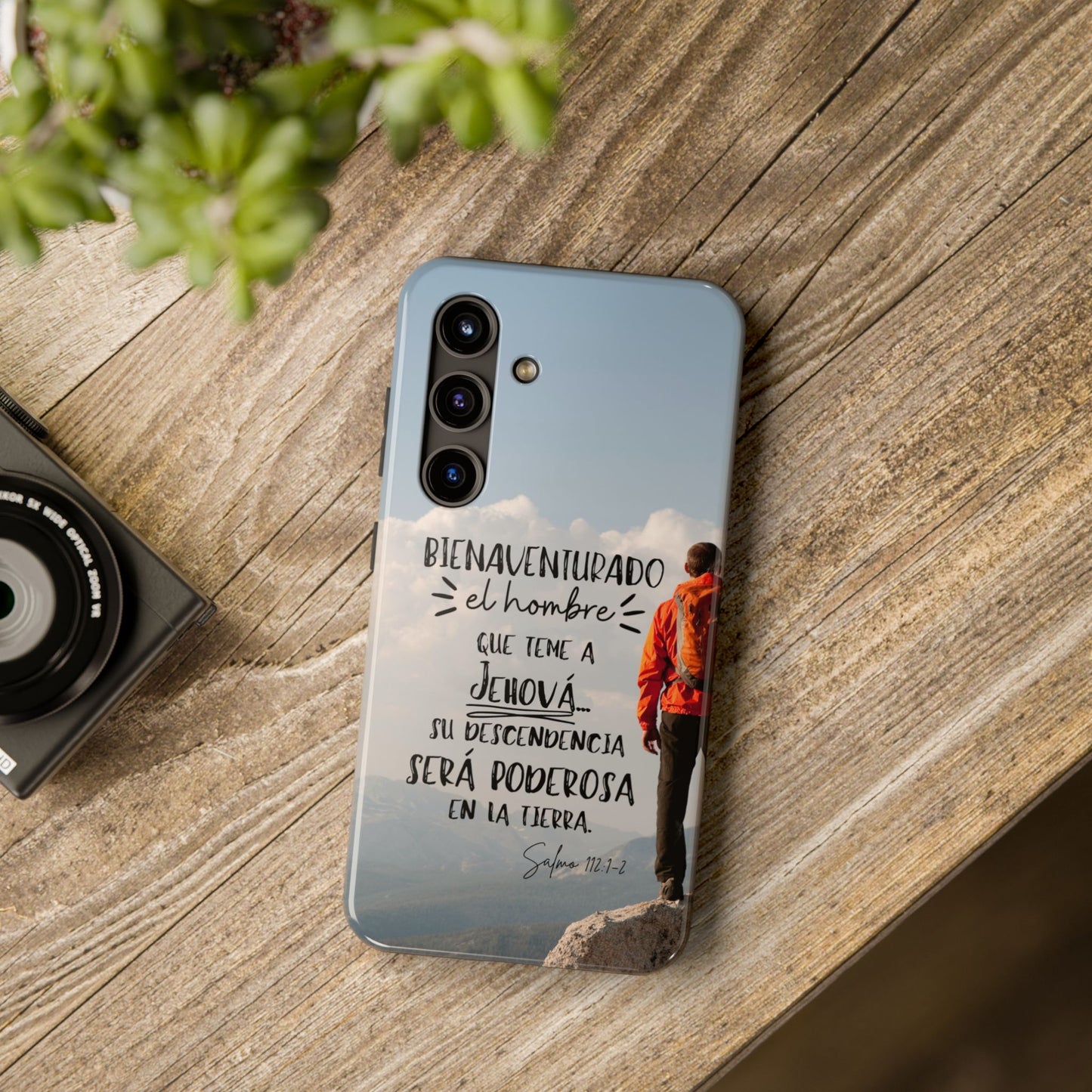 Funda Cristiana Resistente con Versículo - Salmo 112:1-2 - Christian Tough Phone Case for Men - iPhone & Galaxy Compatible