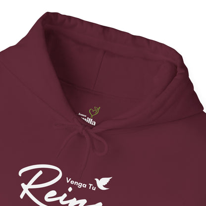 Sudadera Cristiana con Gorro - "Venga tu Reino" Mateo 6:10 - Christian Hoodie - Unisex Faith Sweatshirt in Black, Maroon, Navy