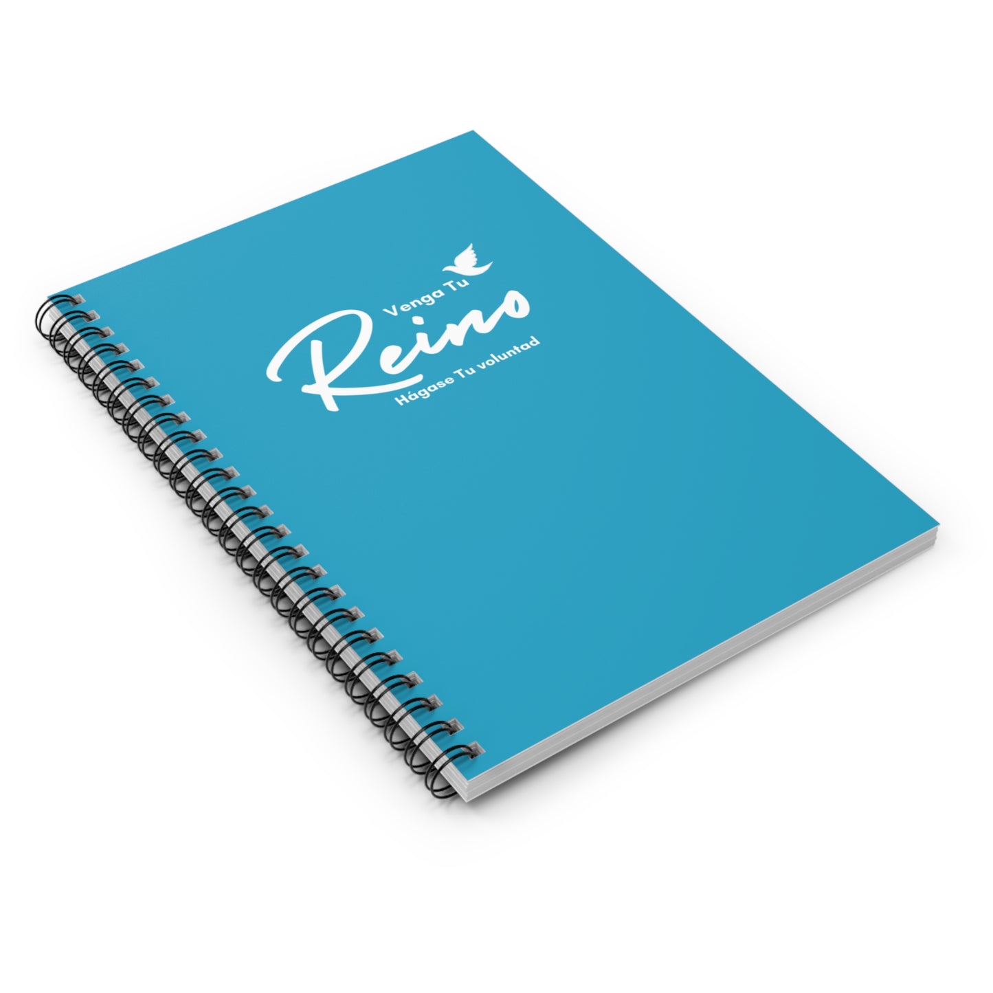 Cuaderno Cristiano con Versículo - Mateo 6:10 "Venga tu Reino" en Turquesa - Espiral 6x8" - Christian Spiral Notebook