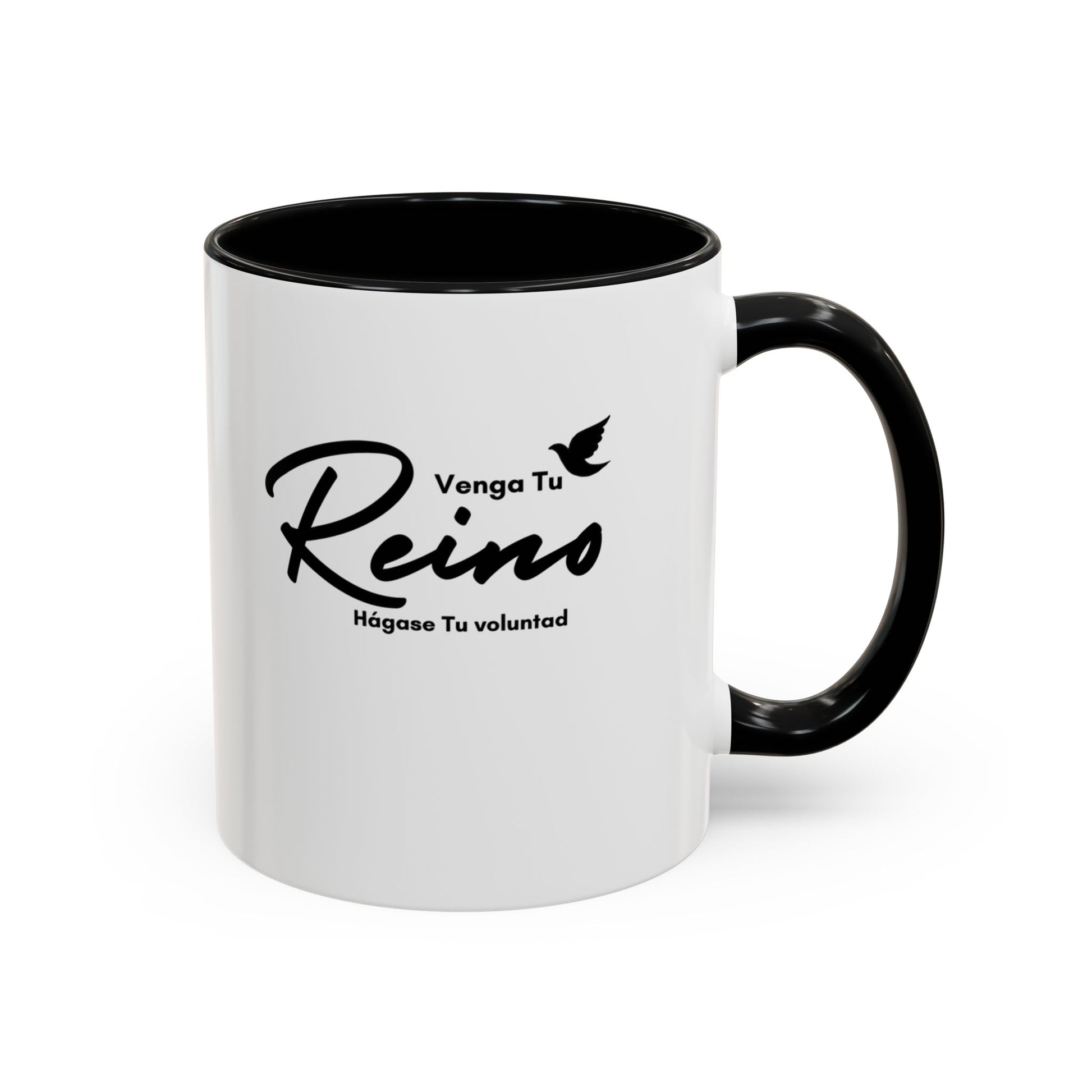 Venga tu Reino Taza Cristiana BPA-Free - Mateo 6:10 - Christian Ceramic Mug "Thy Kingdom Come" - 11oz / 15oz Color Accent - Somos Semilla De Mostaza