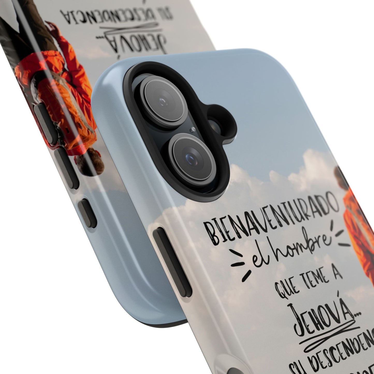 Funda Cristiana Resistente con Versículo - Salmo 112:1-2 - Christian Tough Phone Case for Men - iPhone & Galaxy Compatible