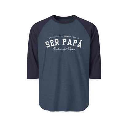 Playera Cristiana Raglán ¾ – Ser Papá es Obra del Reino | Christian Raglan Shirt ¾ Sleeve – Fatherhood Is Kingdom Work
