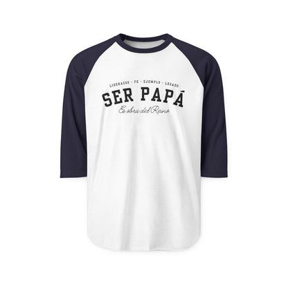 Playera Cristiana Raglán ¾ – Ser Papá es Obra del Reino | Christian Raglan Shirt ¾ Sleeve – Fatherhood Is Kingdom Work