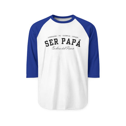 Playera Cristiana Raglán ¾ – Ser Papá es Obra del Reino | Christian Raglan Shirt ¾ Sleeve – Fatherhood Is Kingdom Work