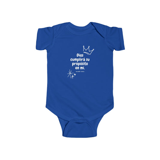 Pañalero Cristiano – Salmo 138:8 Diseño Corona | Christian Baby Onesie – Crown Design